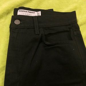 American Apparel Black High Rise StraightLeg Jeans